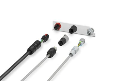 Various installation cables with open connector prepared for wall mounting