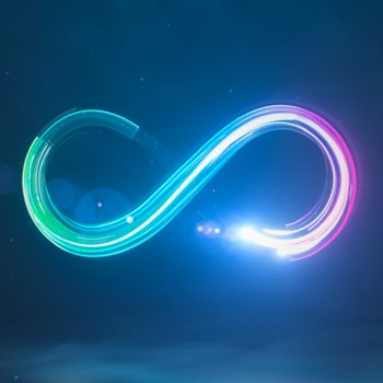 Neon-colored infinity symbol