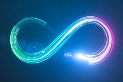 Neon-colored infinity symbol