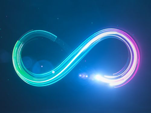 Símbolo de infinito en color neón