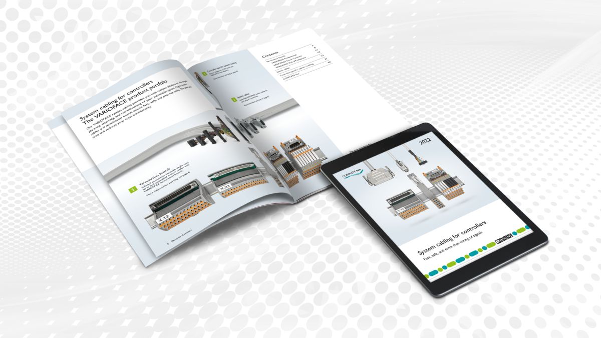 Titulní obrázek produktové brožury Systémová kabeláž pro řídicí jednotky