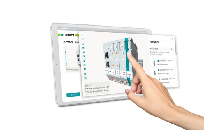 The CAPAROC configurator on a tablet