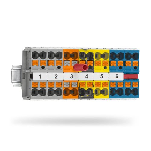 Mini morsettiere doppie in diverse versioni cromatiche