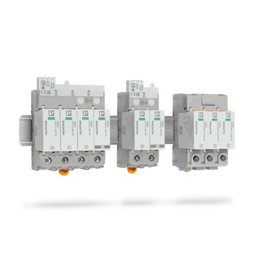 La famiglia di prodotti VALVETRAB Safe Protection Plus su guida DIN