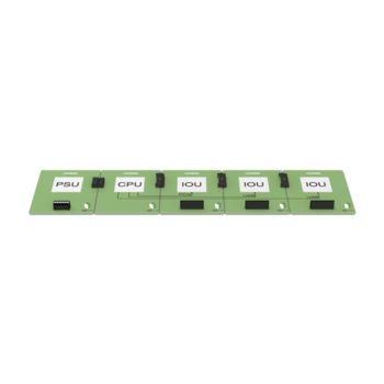 Vista general de ModBlox7™ con conectores placa a placa FP 0,8 y conectores COMBICON