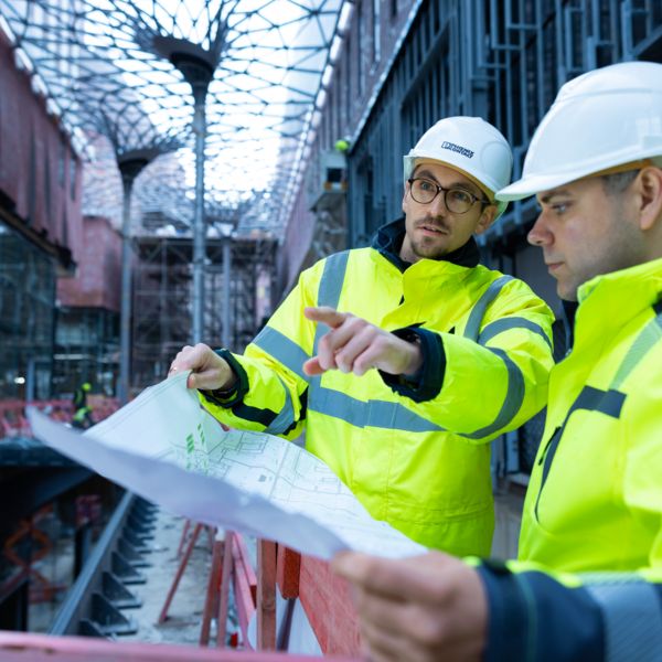Construction site situation with two people