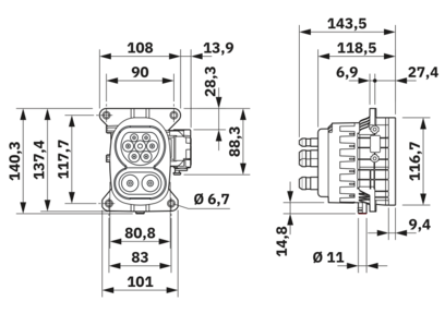 车辆充电插座-CHARX T2HBI24-DC375-2,0C2