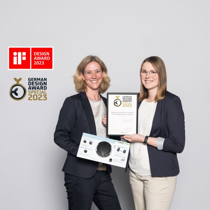 Відзначення премією German Design Award 2023 та iF Design Award 2023 за зарядні розетки змінного струму CHARX connect modular