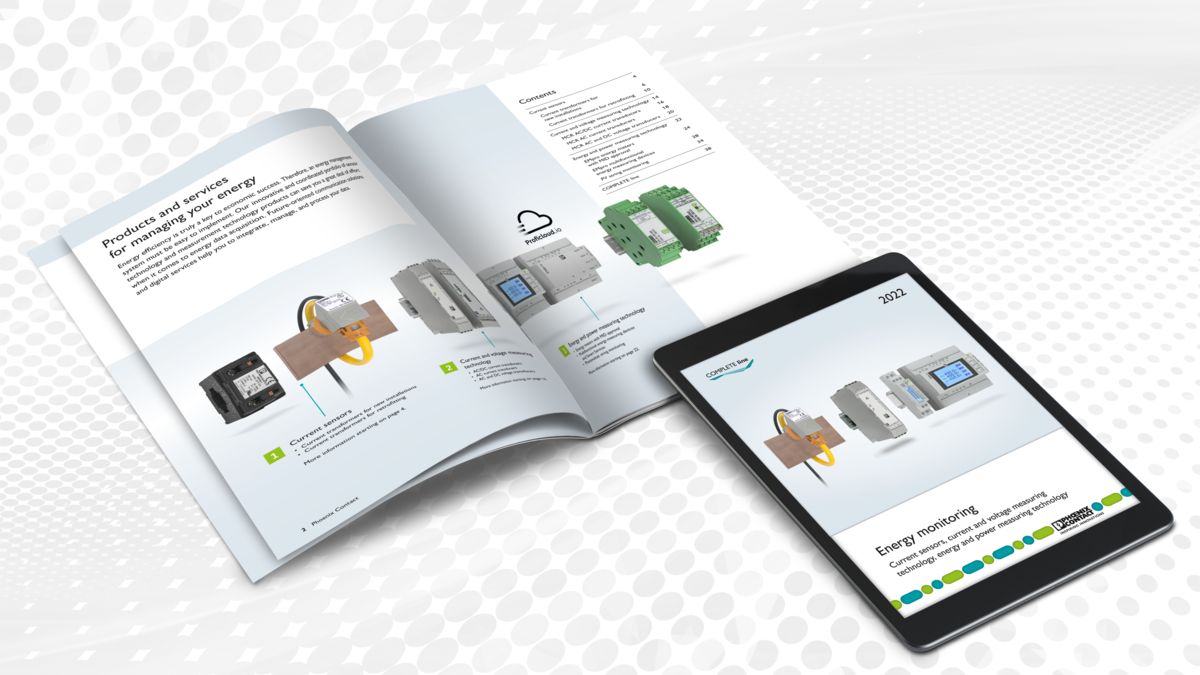Brochure Energiemonitoring liggend met e-paper op tablet