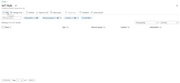 Once on the IoT Hub page