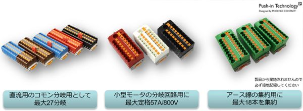 Push-in式 コモン端子台 PTFIX アッセンブリ シリーズ
