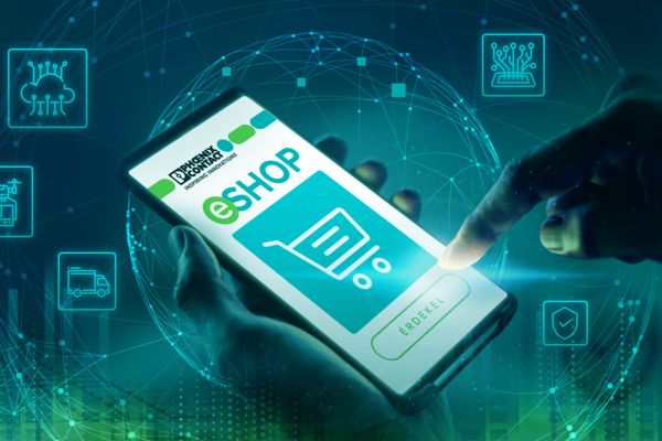 Mobiltelefon viser e-shoppen