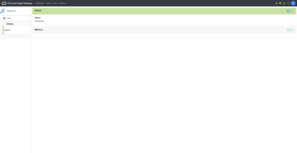 Clicking on the Azure client tile will take you to the Azure client