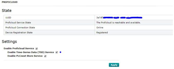 Konfiguration av PROFICLOUD