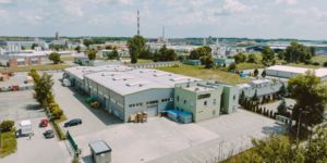 Zakład produkcyjny z lotu ptaka