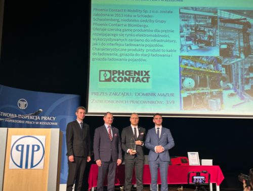 Phoenix Contact E-mobility  w Rzeszowie laureatem konkursu "Pracodawca Organizator Pracy Bezpiecznej"