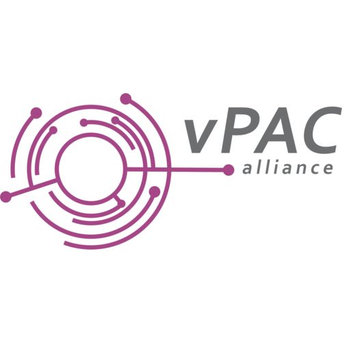 A logo with the words "vPAC alliance" and circular shapes