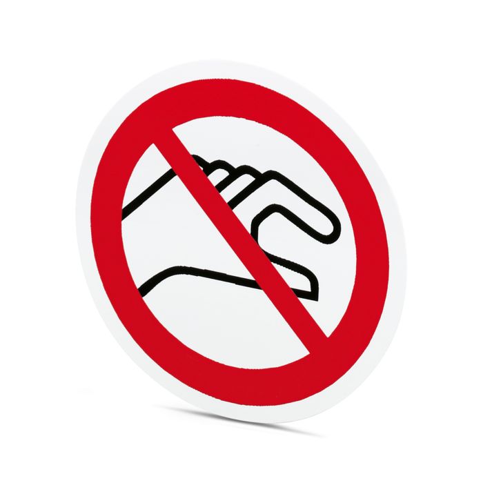 Verbodsbord "Aanraken verboden"