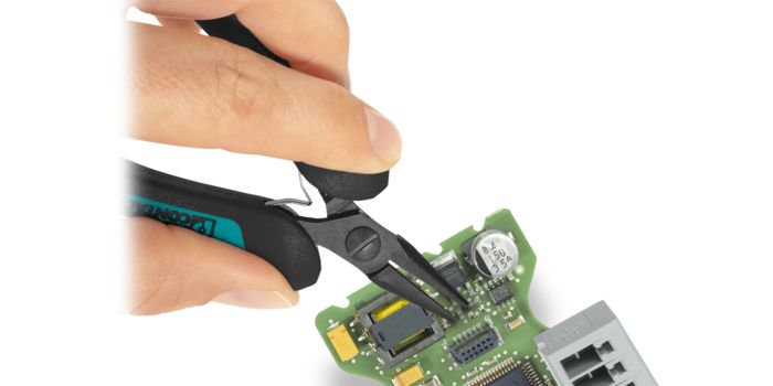  ESD electronics pliers in use 