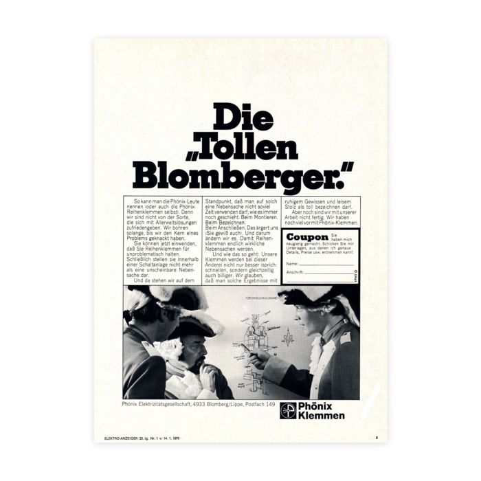 Annonce de Phönix Klemmen dans le journal