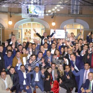 Employees and customers celebrate