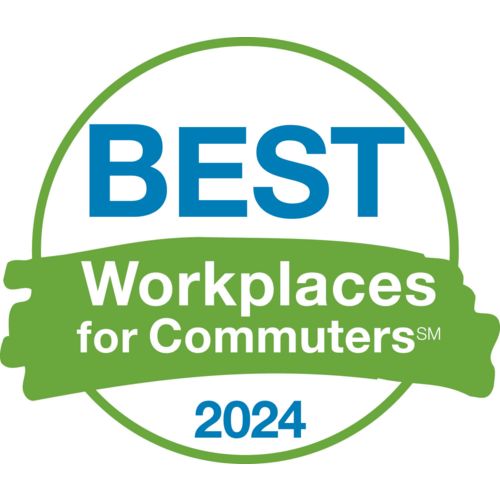 A logo depicting the text "Best Places to Work for Commuters 2024"