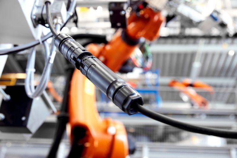 Steckverbinder ArcZero in einer Versuchsanlage in der Automobilproduktion