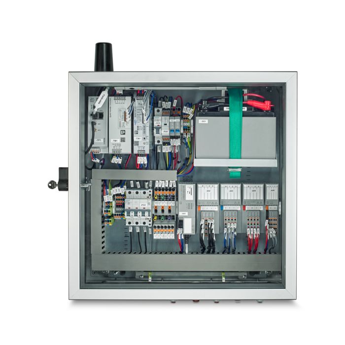 Telecontrol station with the individual components from the inside