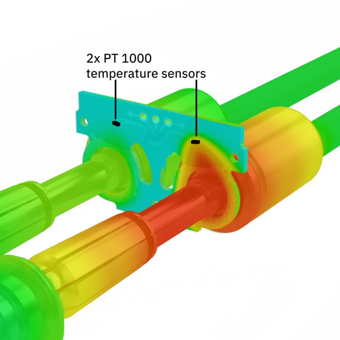 Pt 1000 sensors at both DC power contacts