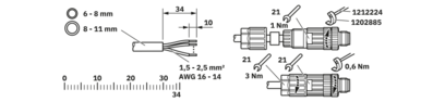 电源连接器-SACC-M12MST-4PL-CM M