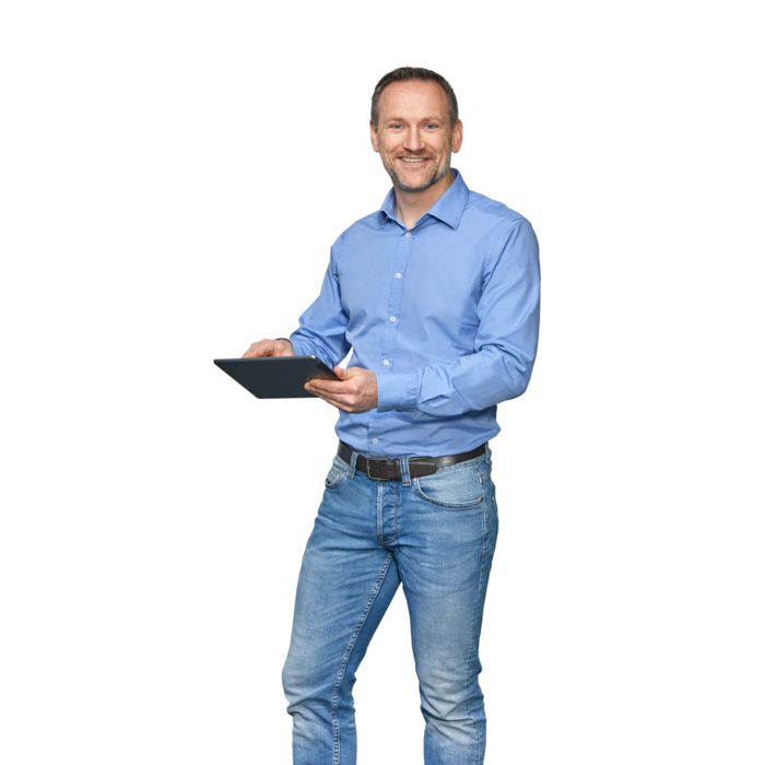 Collaboratore Phoenix Contact con tablet