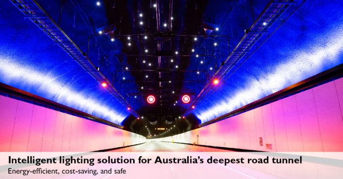 Intelligent lighting solution for Australia’s deepest road tunnel