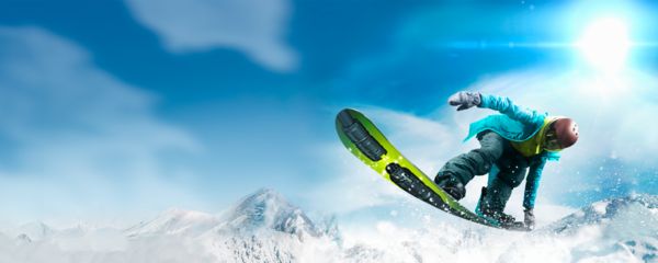 Snowboarder with PRC installation connectors on their snowboard