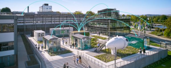 Panoramica dell'All Electric Society Park e del flusso di energia elettrica