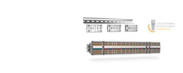 RailFIX DIN rail adapter including DIN rail and award logo