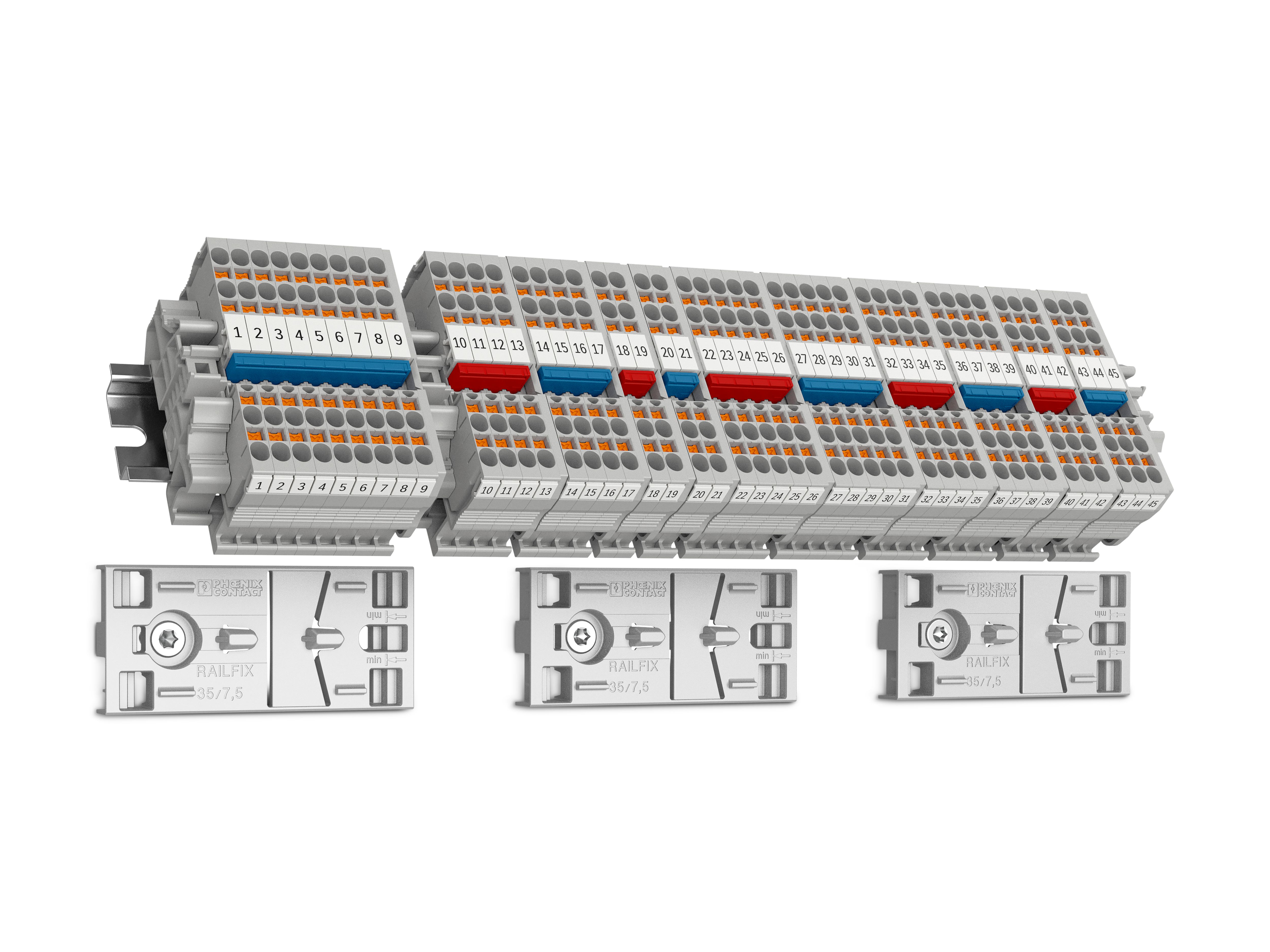 RailFIX mounting adapter including fully assembled DIN rail