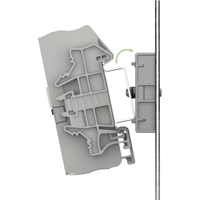 Mounting the DIN rail on the RailFIX mounting adapters