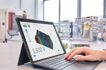 Product configurator being used on a laptop