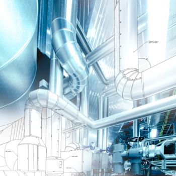 Instalação de processamento em construção