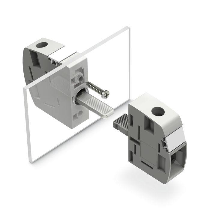 High-current feed-through terminal block screw attachment
