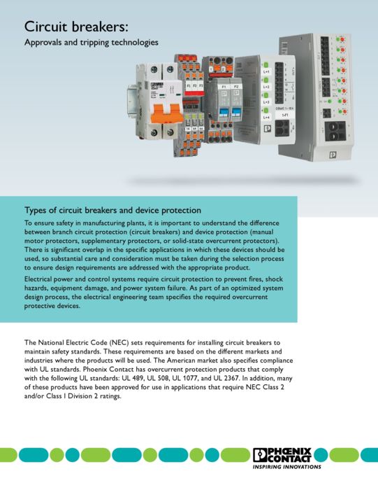 Circuit breakers: UL Approvals and tripping technologies