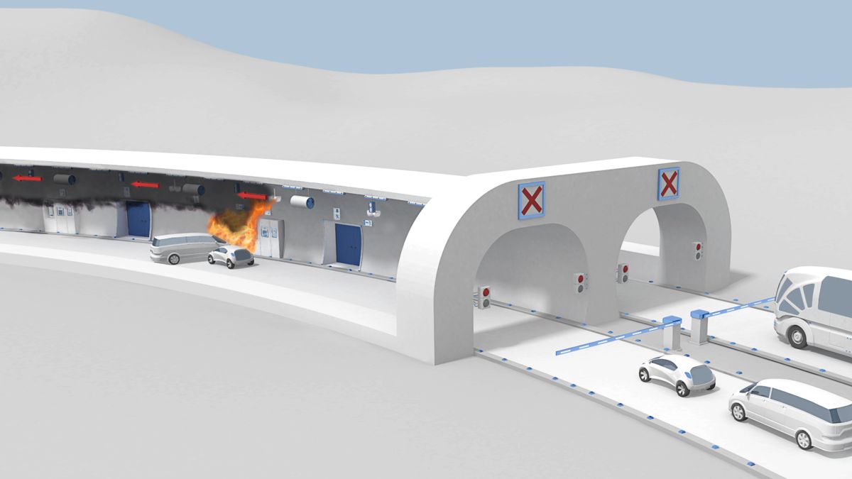 Emergency exit in the tunnel