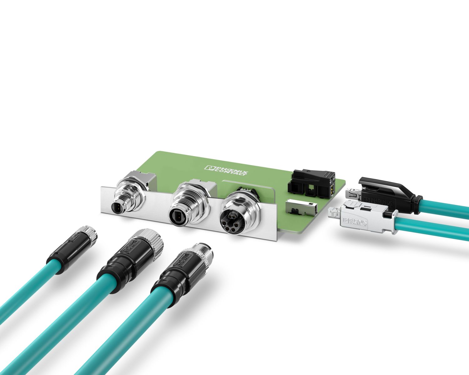 Connectors for Single Pair Ethernet in IP20, M8, M12, as M12 hybrid connectors, and as PCB terminal blocks