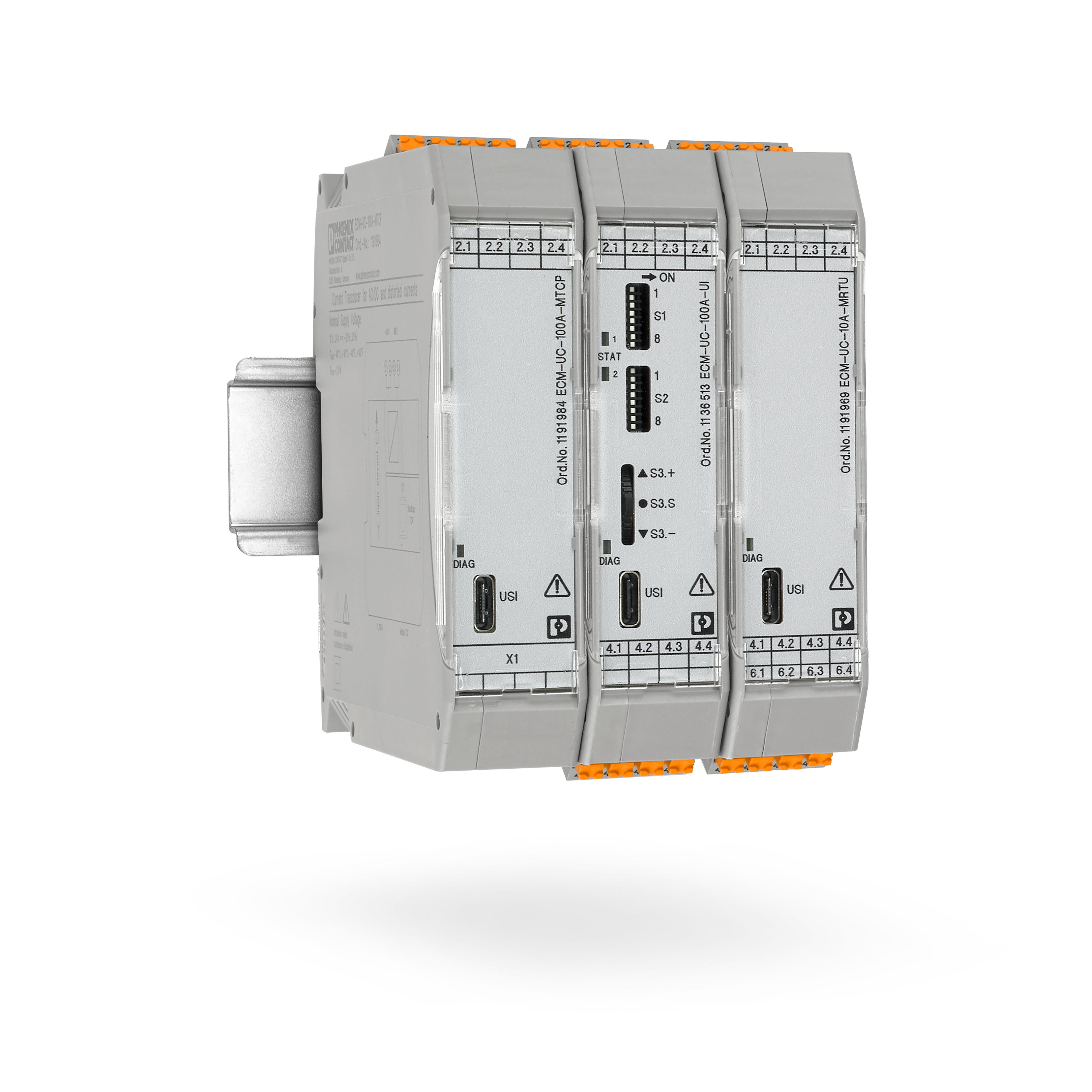 Current and voltage measuring transducers for recording AC and DC electrical values in energy monitoring applications.