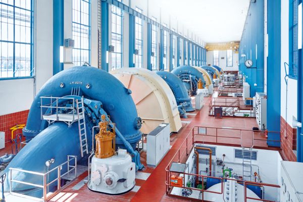 Fotografía del interior de la central eléctrica de acumulación por bombeo de Waldshut