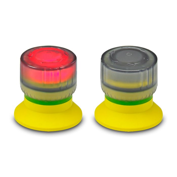 Interruptor de paragem de emergência com indicação de estado iluminada