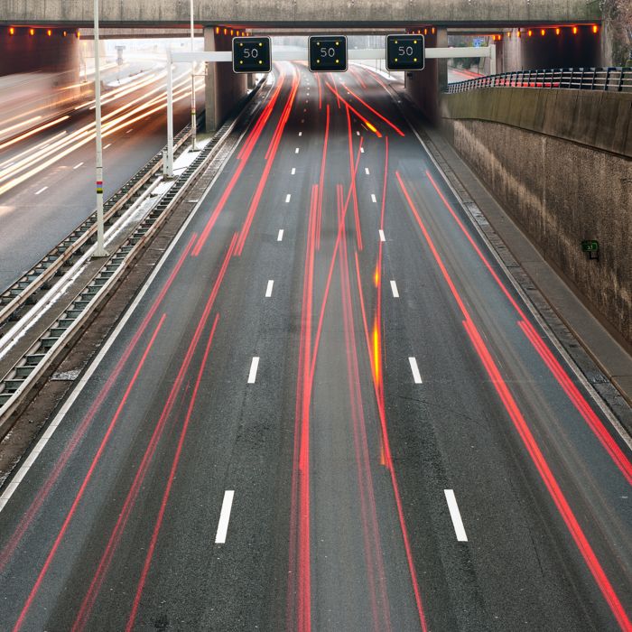 Transportation technology in front of a road tunnel