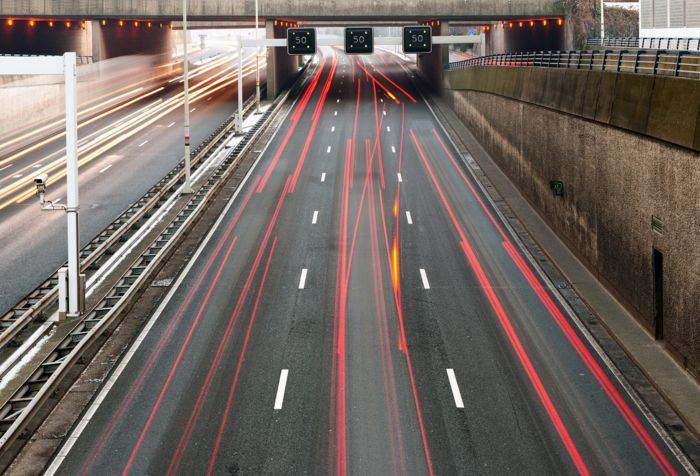 Street with transportation video surveillance technology