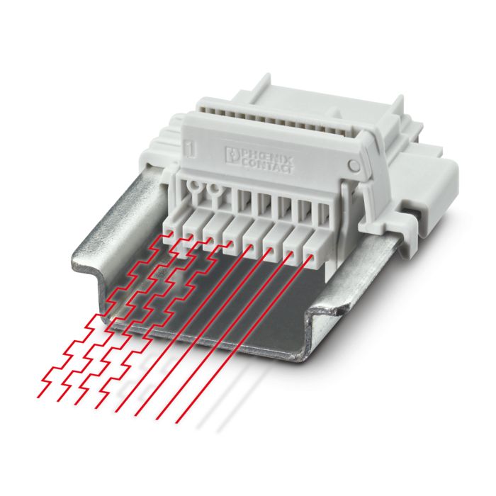 8-position DIN rail connector