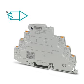 Surge protective device with symbol for resistance-dependent measurements